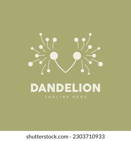 Dandelion Logo, Vector Plant Dandelion flower, Design Icon Template