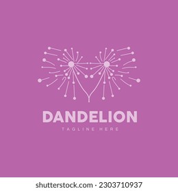 Dandelion Logo, Vector Plant Dandelion flower, Design Icon Template