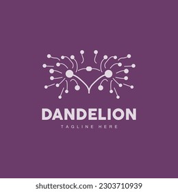 Dandelion Logo, Vector Plant Dandelion flower, Design Icon Template
