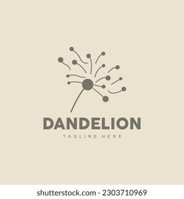 Dandelion Logo, Vector Plant Dandelion flower, Design Icon Template