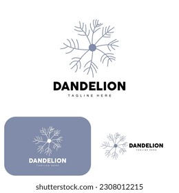 Dandelion Logo, Vector Plant Dandelion flower, Design Icon Template
