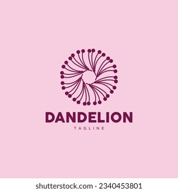 Dandelion Logo, Vector Plant Dandelion flower, Design Icon Template