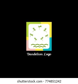 dandelion logo vector. poster illustration eps 10