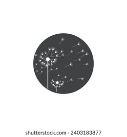 dandelion logo vector symbol design