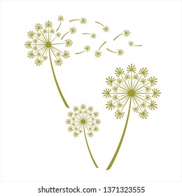 dandelion logo, dandelion vector, dandelion in the wind