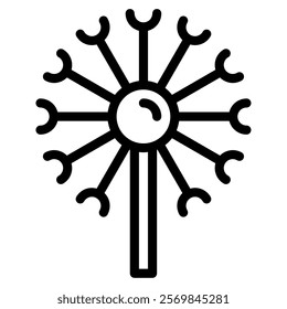 Dandelion nature spring icon illustration