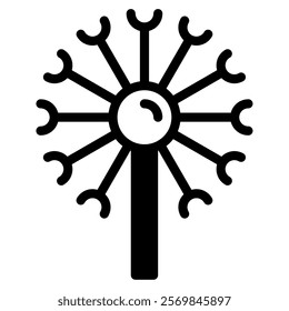 Dandelion nature spring icon illustration