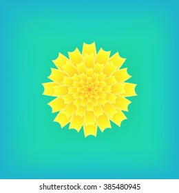 Dandelion on aquamarine background