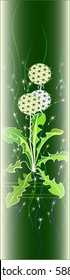 Dandelion on green background vertical