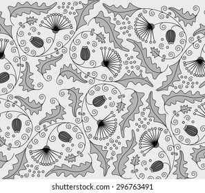 Dandelion ornament grayscale