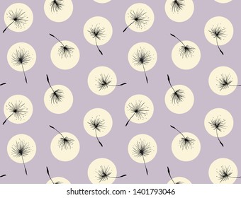 Dandelion pastel color seamless pattern