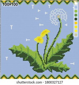 dandelion pattern for cross-stitch or knitting