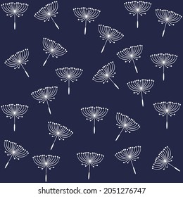 dandelion pattern with leaves and background spring and winter design