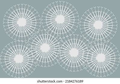 Dandelion pattern on grey background.