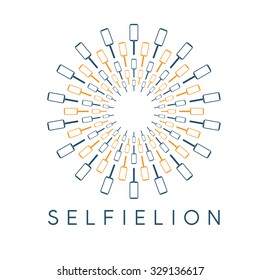 dandelion with phones and selfie stick vector design concept