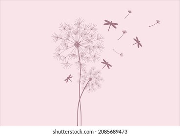 dandelion pink positive quote hand drawn 