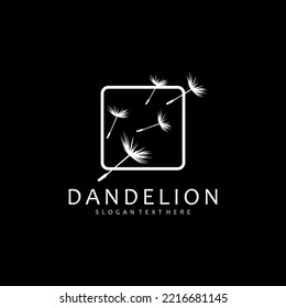 dandelion plant illustration design logo vector