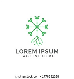 Dandelion root simple minimalist logo design