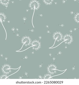 Dandelion seamless background for cover, packaging, fabric decorative design. Abstract vector design element. Floral seamless background. Abstract texture.
