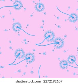 Dandelion seamless background for cover, packaging, fabric decorative design. Abstract vector design element. Floral seamless background. Abstract texture.