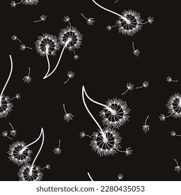 Dandelion seamless background for cover, packaging, fabric decorative design. Abstract vector design element. Floral seamless background. Abstract texture.