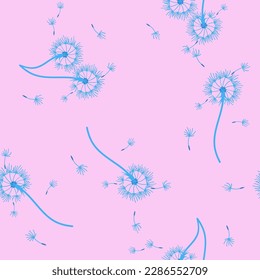 Dandelion seamless background for cover, packaging, fabric decorative design. Abstract vector design element. Floral seamless background. Abstract texture.