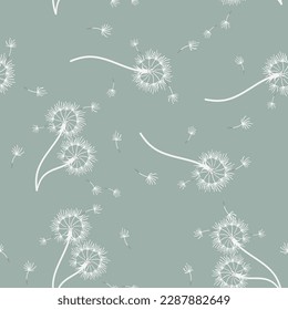 Dandelion seamless background for cover, packaging, fabric decorative design. Abstract vector design element. Floral seamless background. Abstract texture.