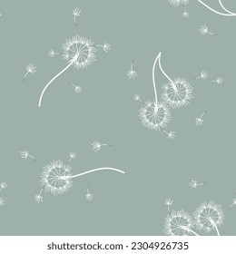 El fondo de Dandelion es impecable para la cubierta, el embalaje, el diseño decorativo de la tela. Resumen del elemento de diseño vectorial. Fondo floral sin fisuras. Textura abstracta.