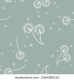 El fondo de Dandelion es impecable para la cubierta, el embalaje, el diseño decorativo de la tela. Resumen del elemento de diseño vectorial. Fondo floral sin fisuras. Textura abstracta.