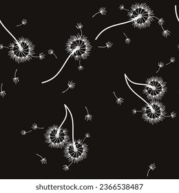 Dandelion seamless background for cover, packaging, fabric decorative design. Abstract vector design element. Floral seamless background. Abstract texture.