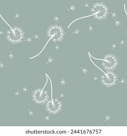 Dandelion seamless background for cover, packaging, fabric decorative design. Abstract vector design element. Floral seamless background. Abstract texture.