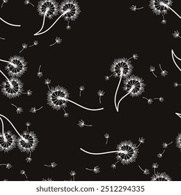 Fondo sin fisuras de diente de león para la cubierta, embalaje, diseño decorativo de tela. Elemento de diseño de Vector Abstractas. Fondo floral sin fisuras. Textura Abstractas.