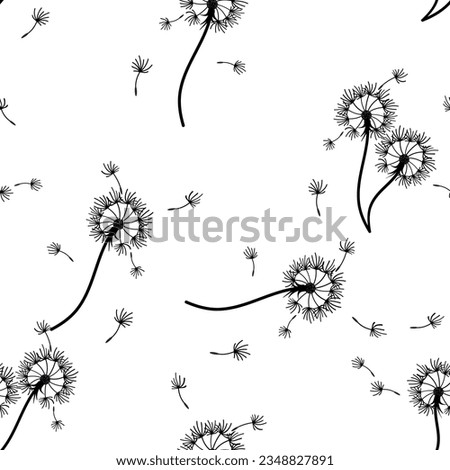 Dandelion seamless background for cover, packaging, fabric decorative design. Abstract vector design element. Floral seamless background. Abstract texture.