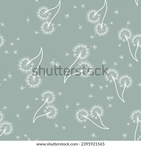 Dandelion seamless background for cover, packaging, fabric decorative design. Abstract vector design element. Floral seamless background. Abstract texture.