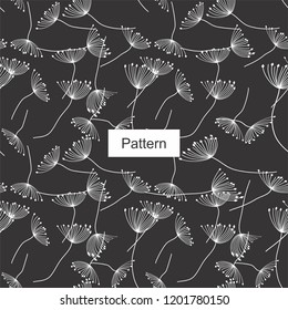 Dandelion seamless illustration simply elegant pattern 