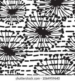 dandelion seamless pattern. delicate soft floral pattern. geometrical pattern in trendy colors.