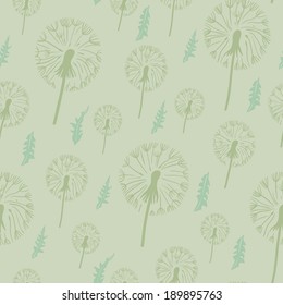 Dandelion seamless pattern. on a pastel background.Texture for web, print, textile, wallpaper, wrapping paper.