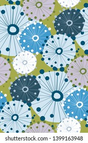 dandelion seamless pattern vector floral design primitive scandinavian
