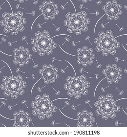 Dandelion seamless pattern. Vector illustration.