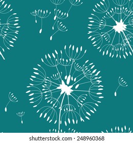 Dandelion seamless pattern. Vector illustration