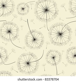 Dandelion seamless pattern. Vector illustration