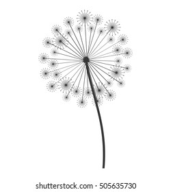 dandelion seed decoration icon vector illustration design