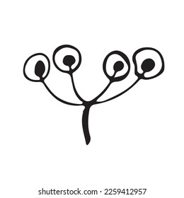 Dandelion seed icon abstract. hand drawn botanical illustration Clipart. Dandelion on a white background. Vector illustration