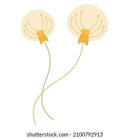 dandelion seeds flat clipart vector illustration