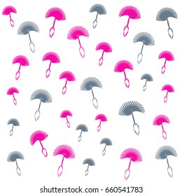 Dandelion seeds on black background. Vector illustration.