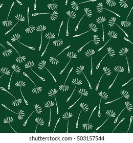 Dandelion seeds. Seamless pattern. Vector illustration