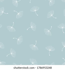 Dandelion seeds seamless pattern. Vintage elegant texture. Vector illustration.