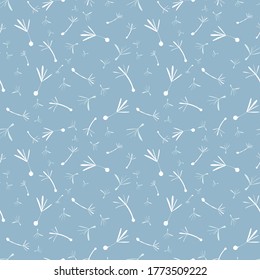 Patrón vectorial sin fisuras de las semillas de Dandelion. Diseño de impresión superficial para tejidos, papelería, papel envolvente, embalaje y decoración casera.
