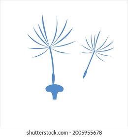 dandelion silhouette vector logo design