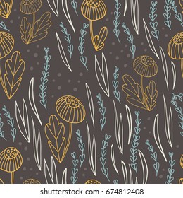 Dandelion summer. Delicate and natural seamless vector pattern. 